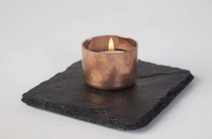 Slate-copper-candle-holder-tealight