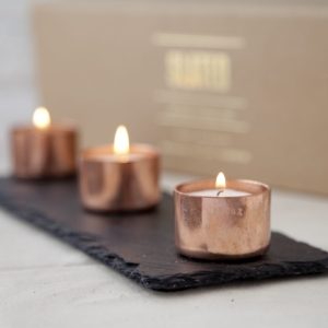 The SLATED Copper Candle Trio